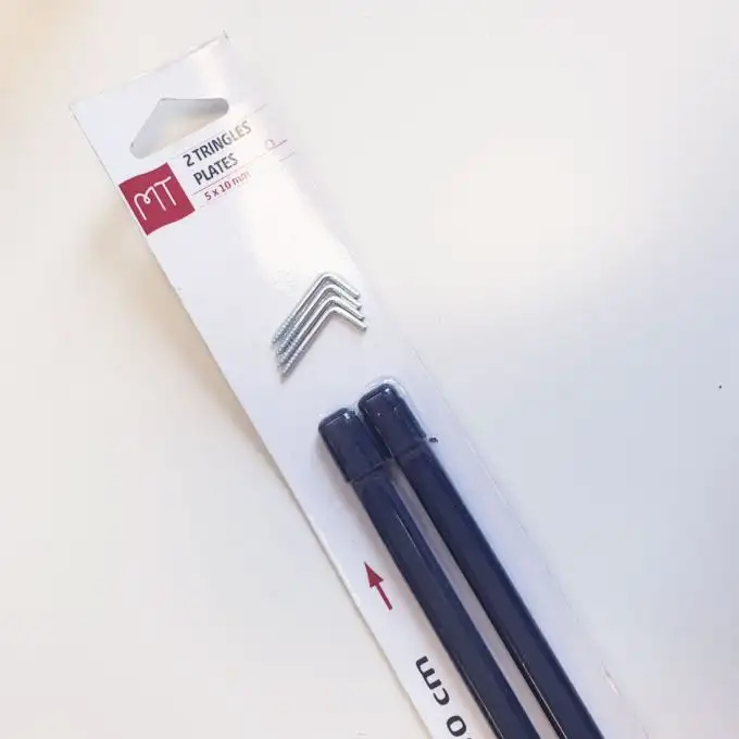 2 aste estensibili piatte nere 50-70 cm