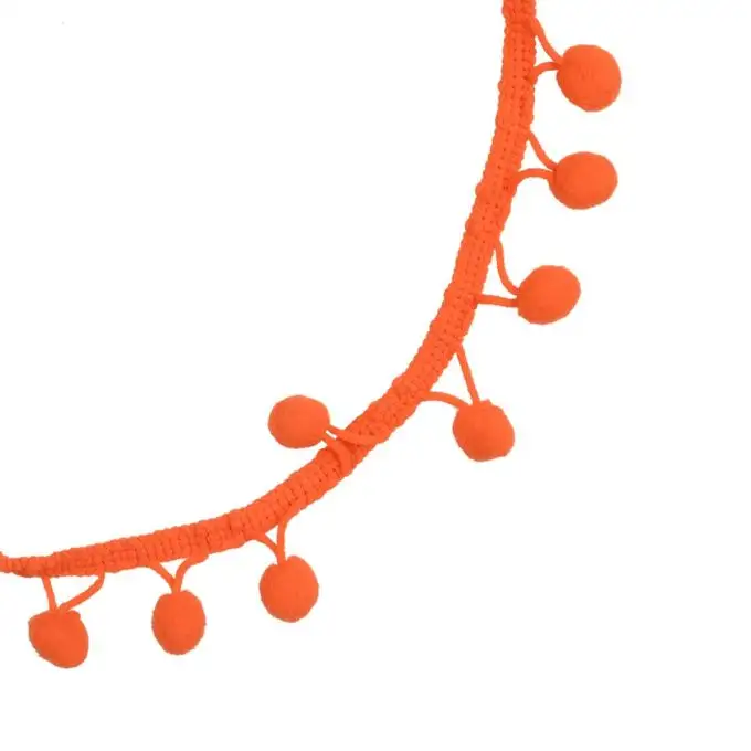 Nastro pompon arancione 1 cm