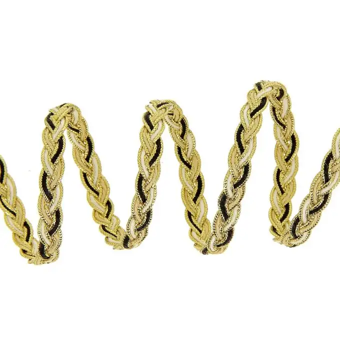 Treccia ricamata nera e dorata 7mm