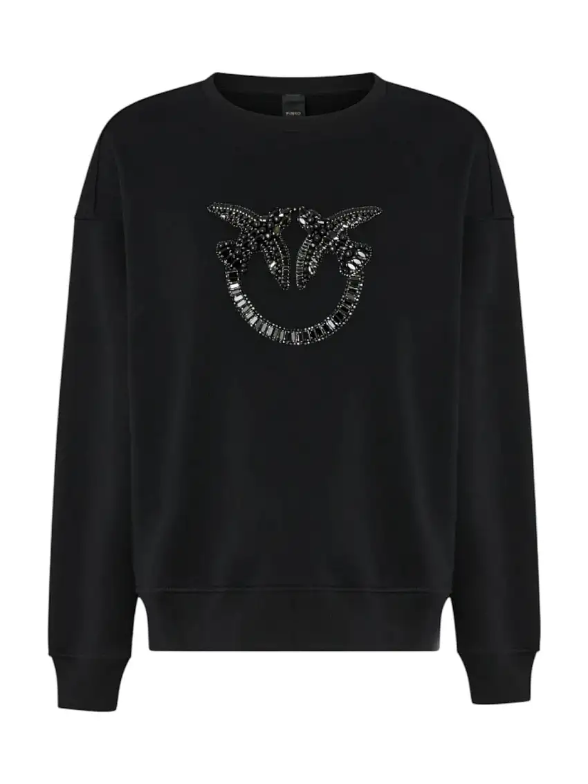 PINKO Felpa Donna NELLY MAGLIA 100534-A2RO Z99 NERO LIMOUSINE