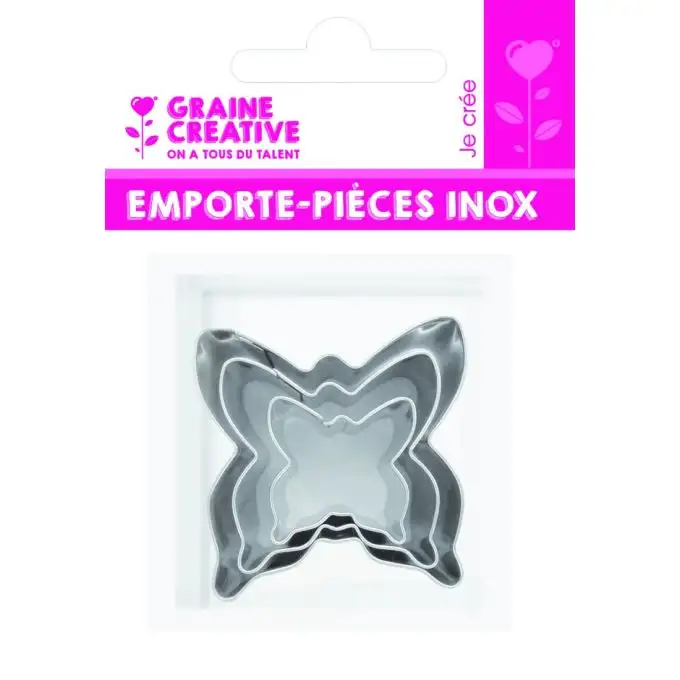 3 mini tagliapasta in acciaio farfalle