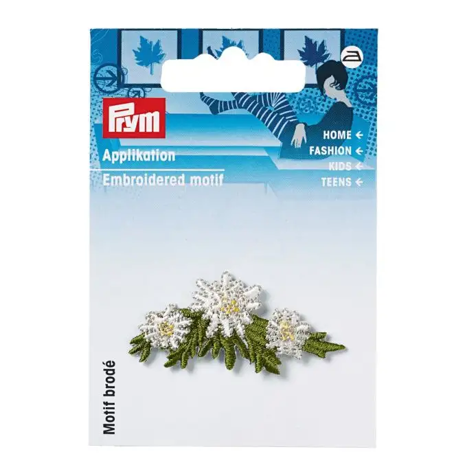 Applicazione termoadesiva fiori edelweiss
