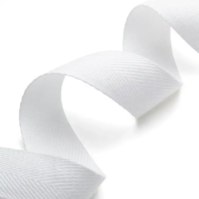 Nastro twill bianco 25 mm