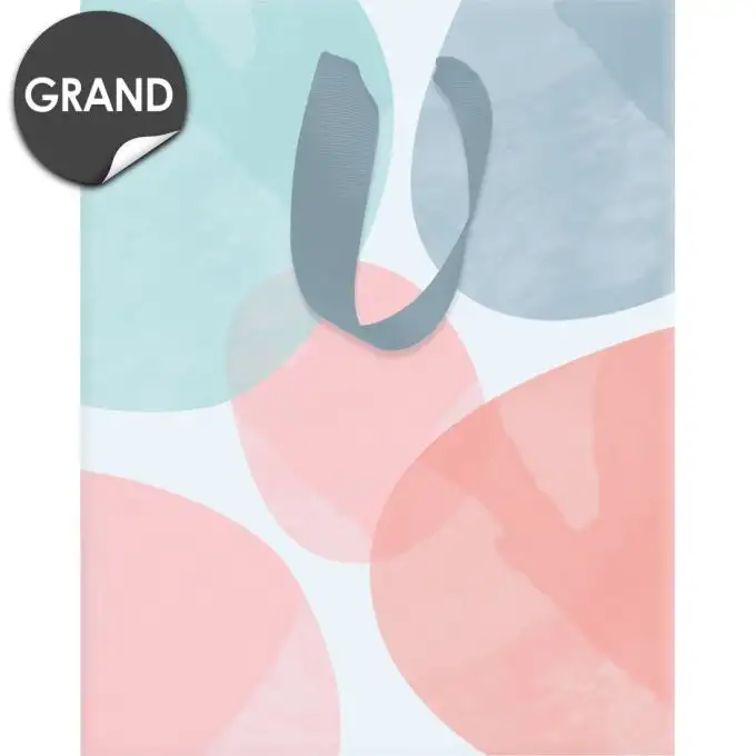 Borsa regalo grande formato - blu e rosa pastello