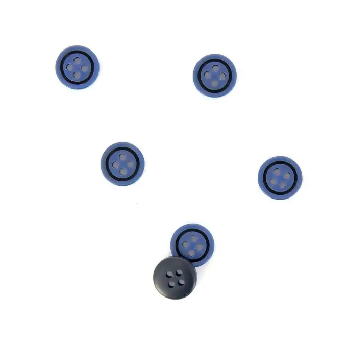 bottoni colorati tondi blu e blu scuro 10 mm