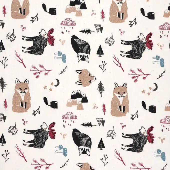 Tessuto popeline cotone grezzo volpe