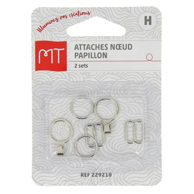 2 set di fermagli per papillon argento