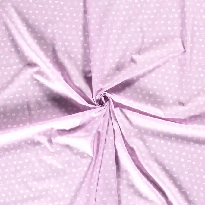 Popeline cotone rosa mondo marino