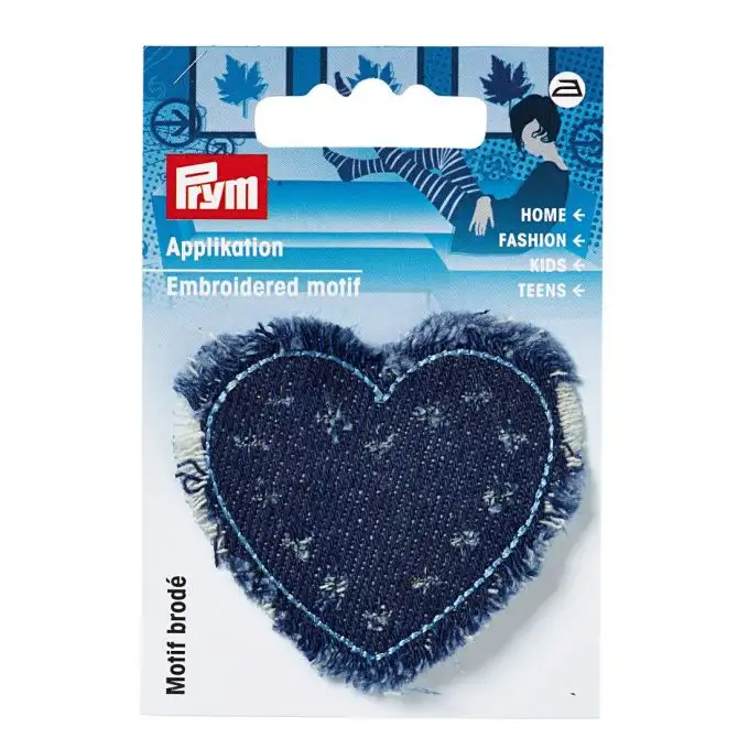 Applicazione termoadesiva cuore fiori e frange