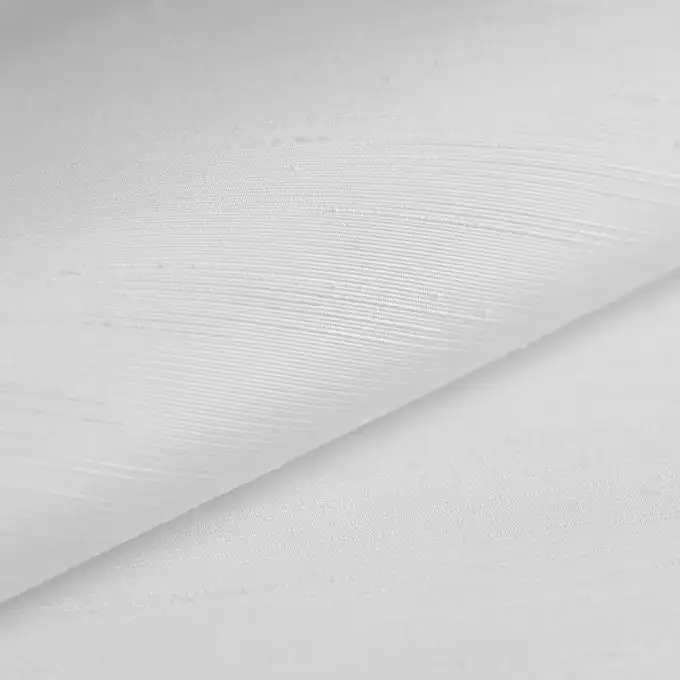 Tessuto doupion bianco tinta unita