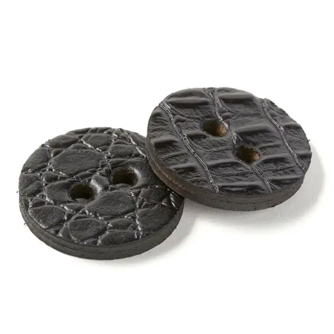 Pulsanti in pelle Croco Ø35mm - Nero