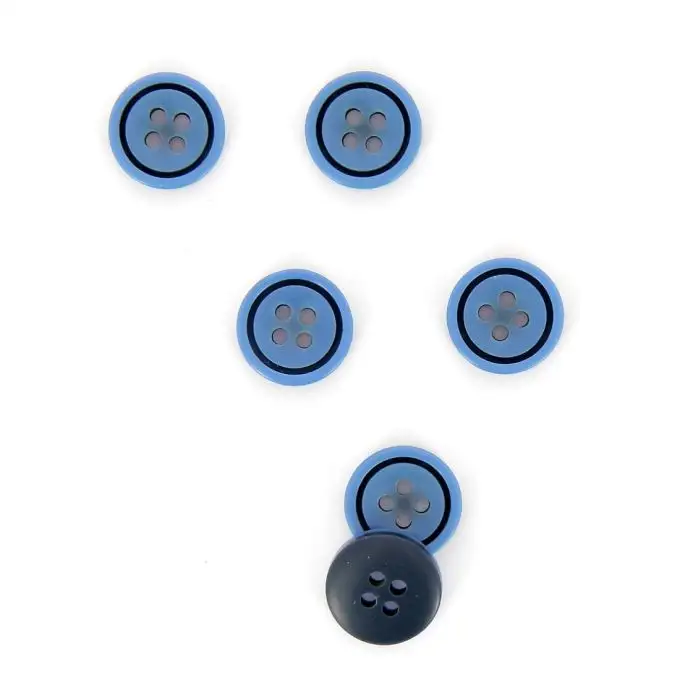 bottoni colorati tondi blu medio e blu scuro 14 mm