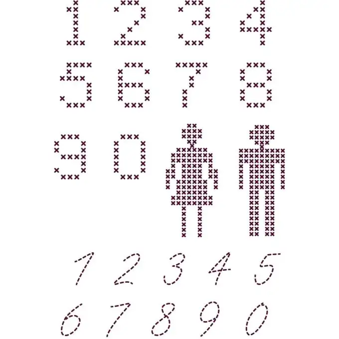 Modello di ricamo numeri Custom By Me