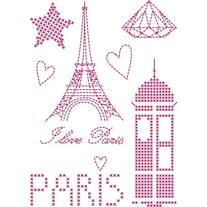 Modello di ricamo motivo I love Paris personalizzato da me