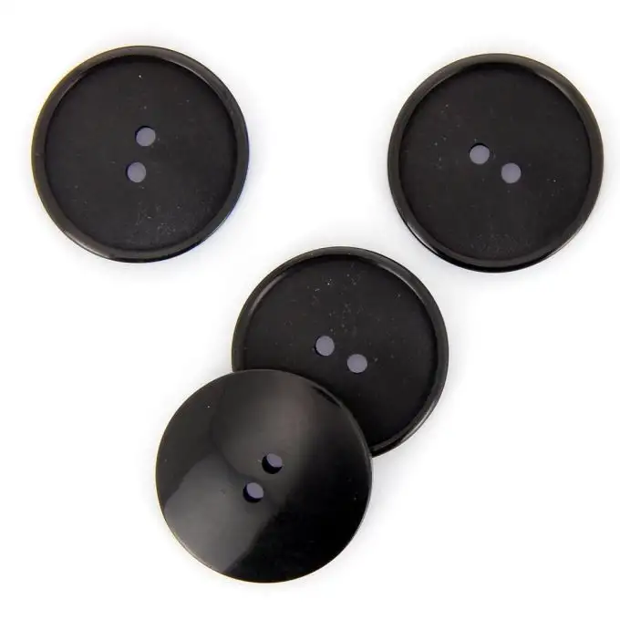 bottoni piatti 2 fori nero 28 mm