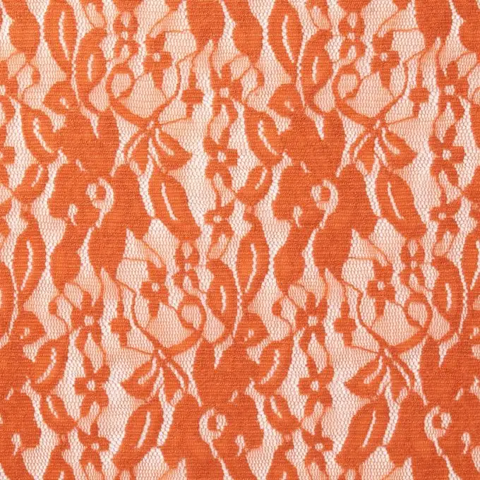 Tessuto pizzo tinta unita arancione