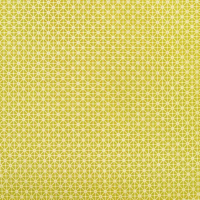 Tessuto popeline di cotone geometrico kaki