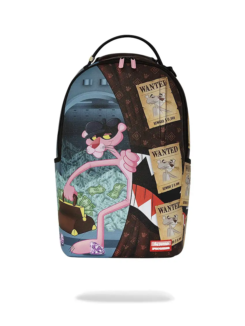 SPRAYGROUND Men's Backpack PINK PANTHER BURGLAR ESCAPE DLXV BACKPACK 910B7773NSZ Black