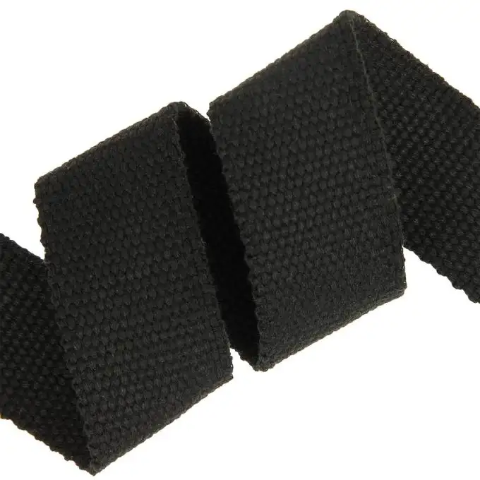 Cinghia in cotone rinforzata nera 30mm