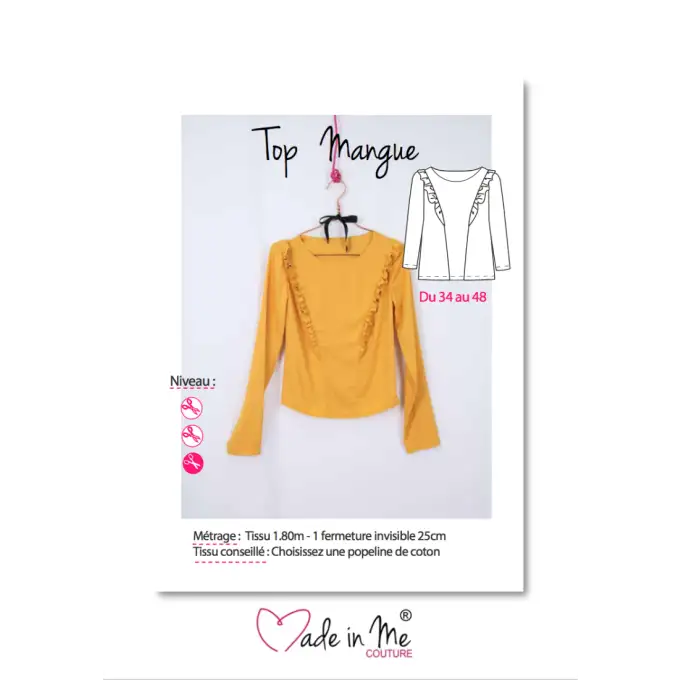 Patron termoadesivo tunica con volant