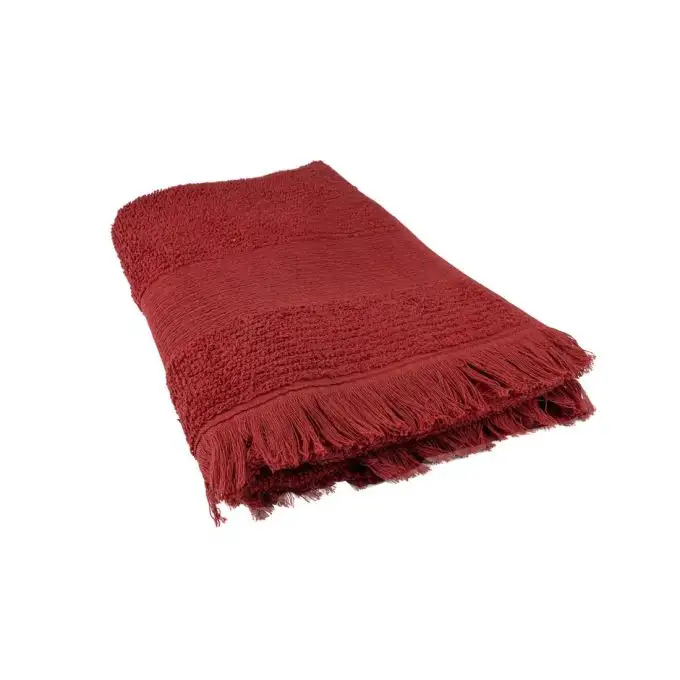 Asciugamano da doccia rosso con frange