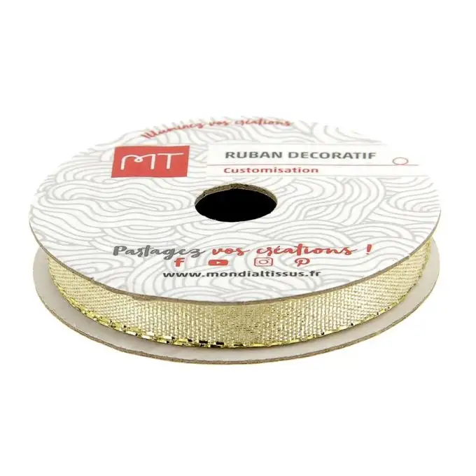 Bobina nastro brillante dorato 7 mm