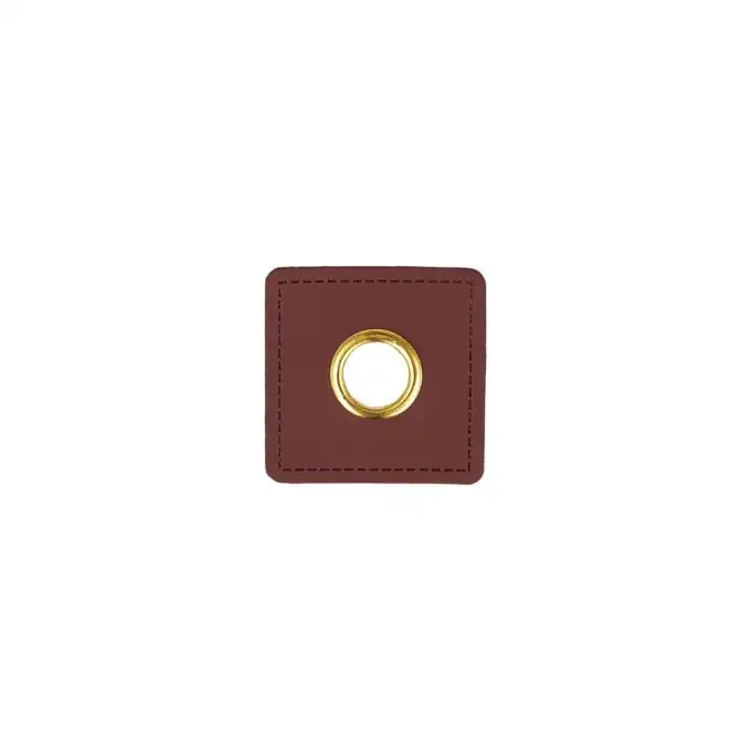 4 occhielli similpelle quadrati bordeaux foro 10mm