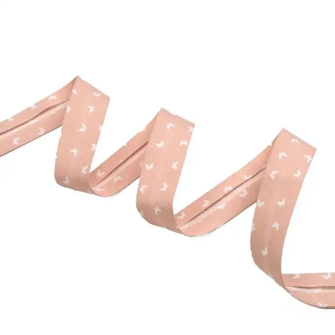 Bordo in cotone a farfalla rosa - 2 metri