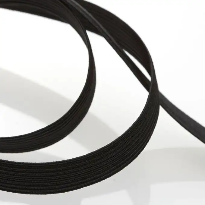 Trecce elastiche piatte nere 16 gomme