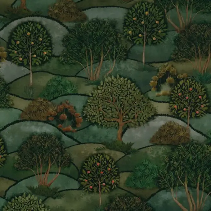 Velluto verde paesaggio collinare