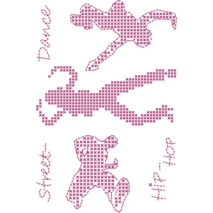 Modello di ricamo motivo street dance Custom By Me