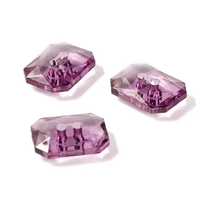 Pulsanti gioiello rettangolo 16x21mm - Viola