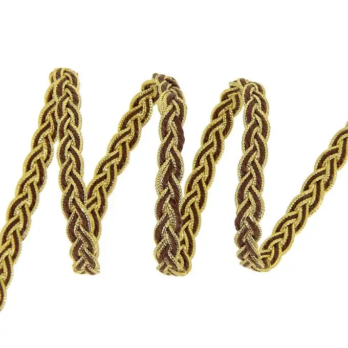 Treccia intrecciata marrone brillante 7mm