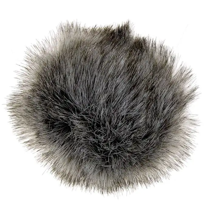 Pompon pelliccia sintetica grigio 10cm