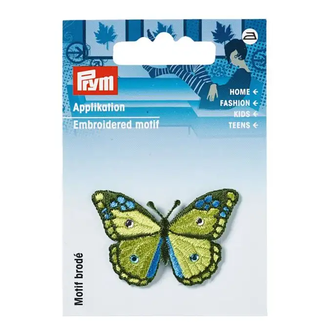 Applicazione termoadesiva farfalla verde