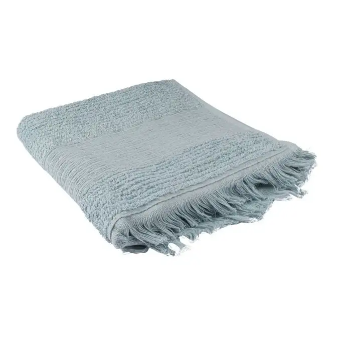Asciugamano con frange blu celadon