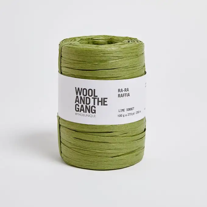 Filo per uncinetto Ra Ra Raffia verde erba - Wool and the Gang