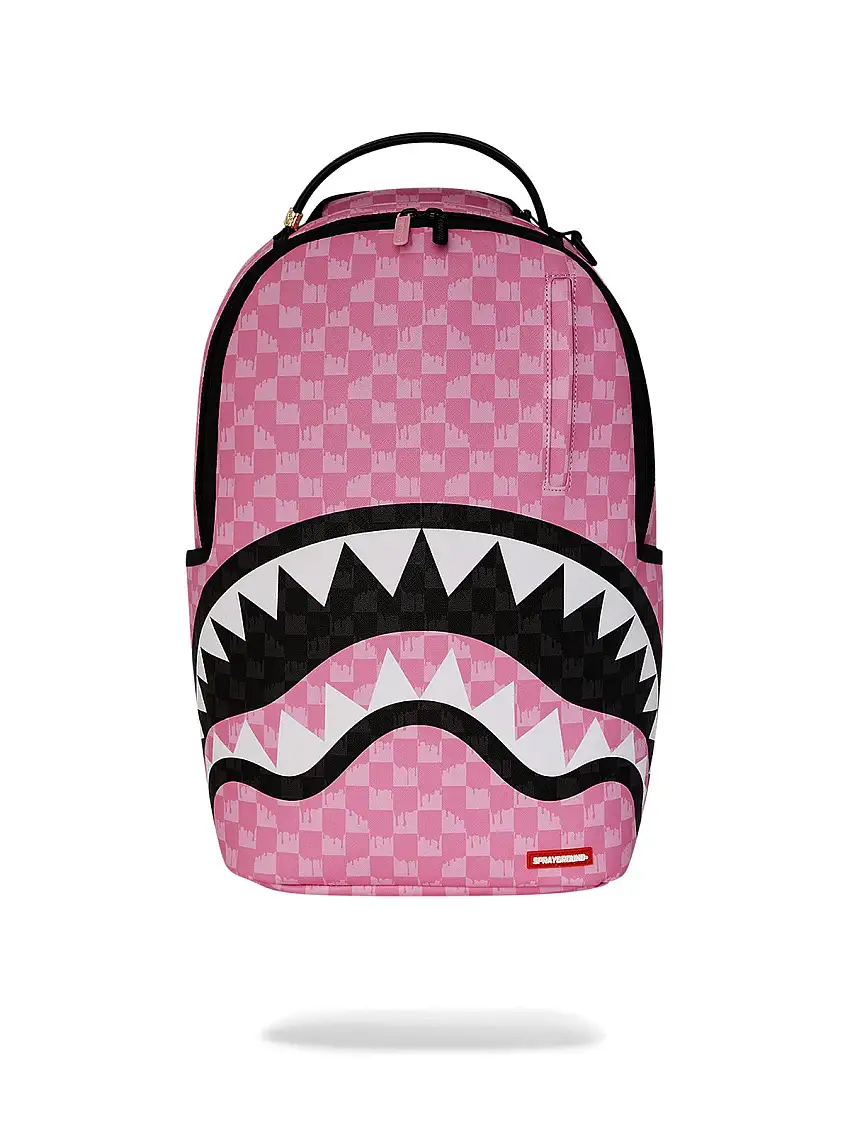 SPRAYGROUND Men's Backpack PINK AND BLACK DRIP CHECK DLXSV BACKPACK 910B7694NSZ PINK