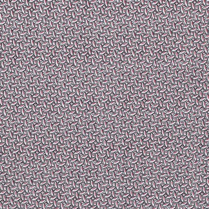 Tessuto satin cotone nero e rosso