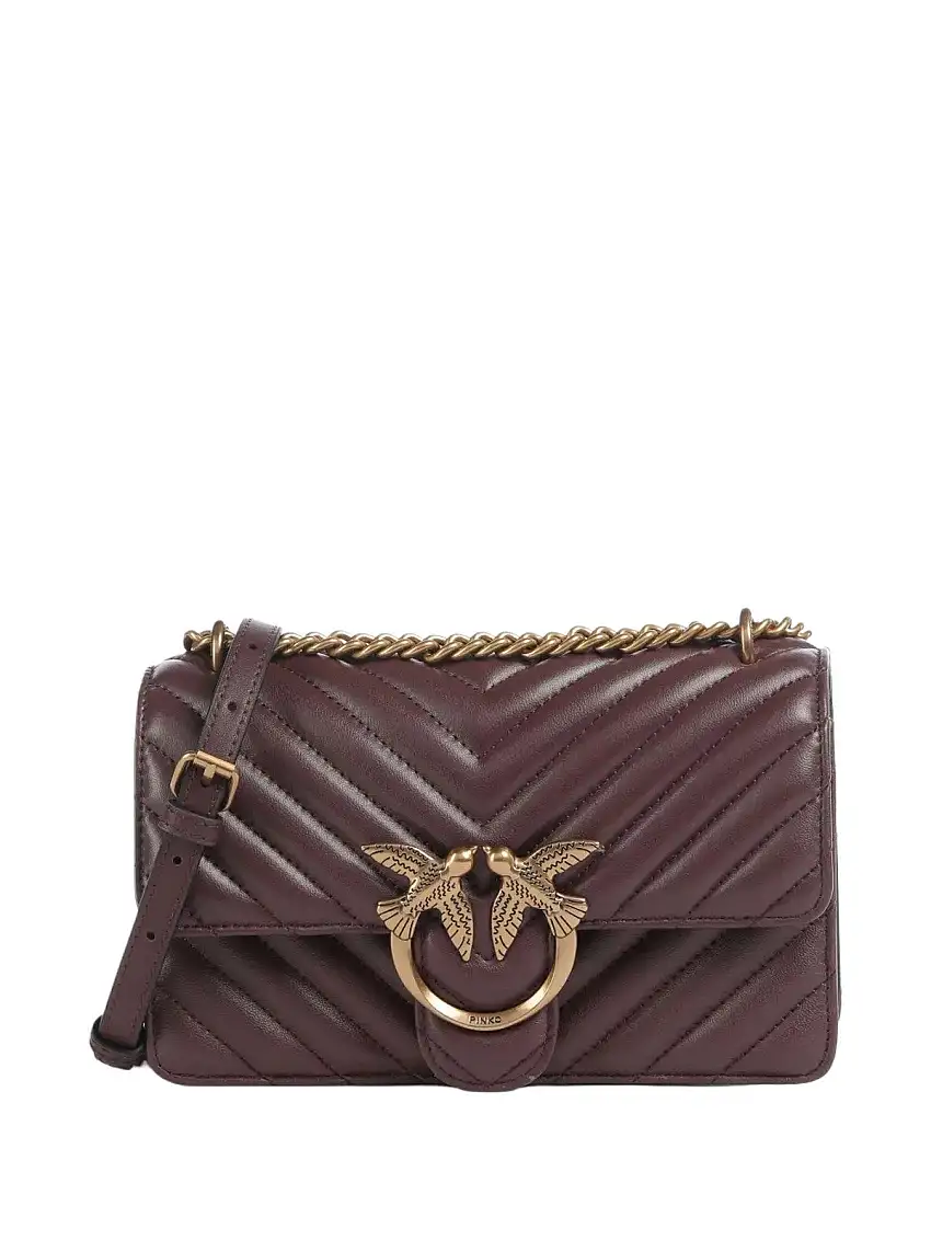 Borse a tracolla Donna Pinko - Mini Love Bag One Chevron - Marrone