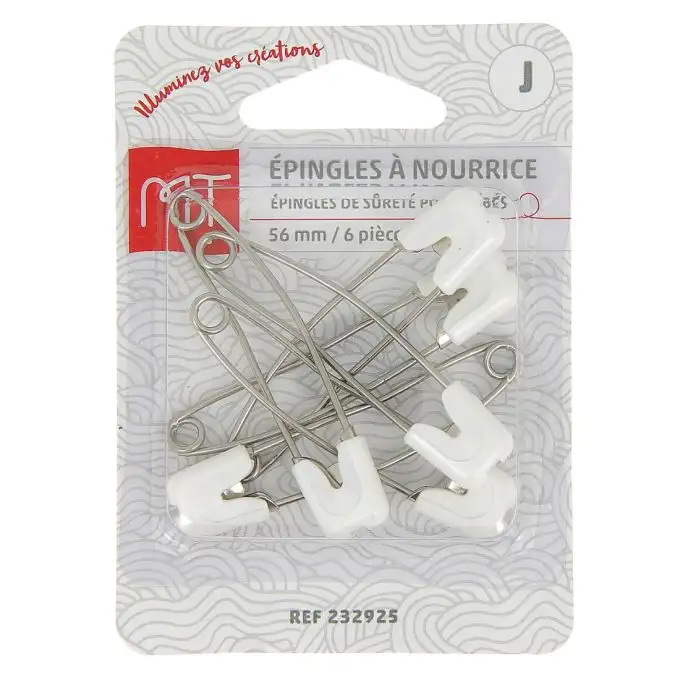 6 spilloni di sicurezza per bambini bianchi