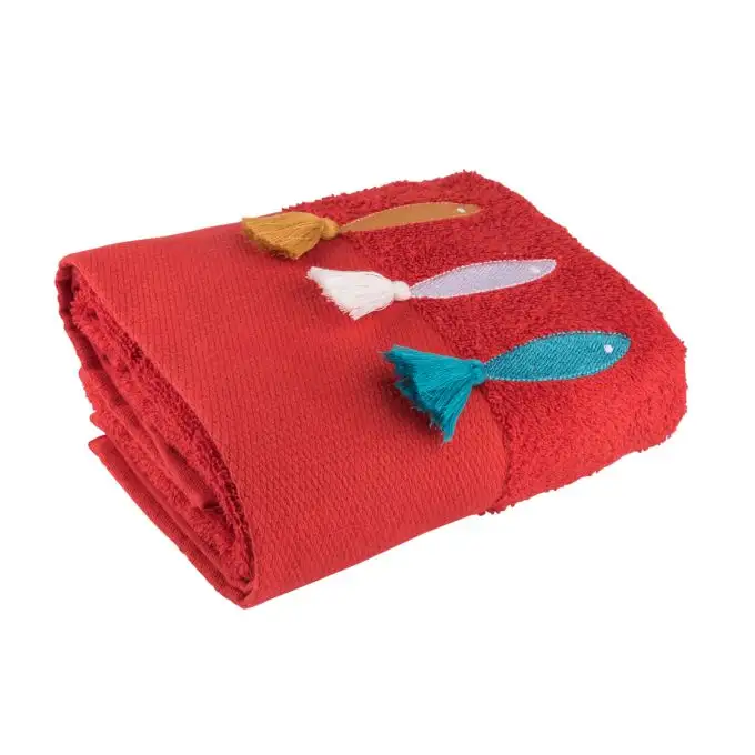 Asciugamano rosso pesci