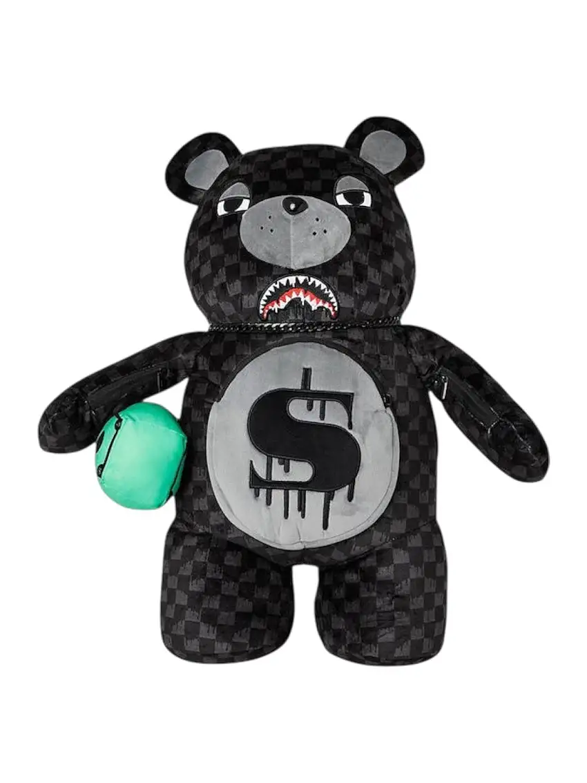 SPRAYGROUND Men's Backpack DRIPPING SHARKS IN PARIS MONEYBEAR TEDDY BEAR 910B7974NSZ Black