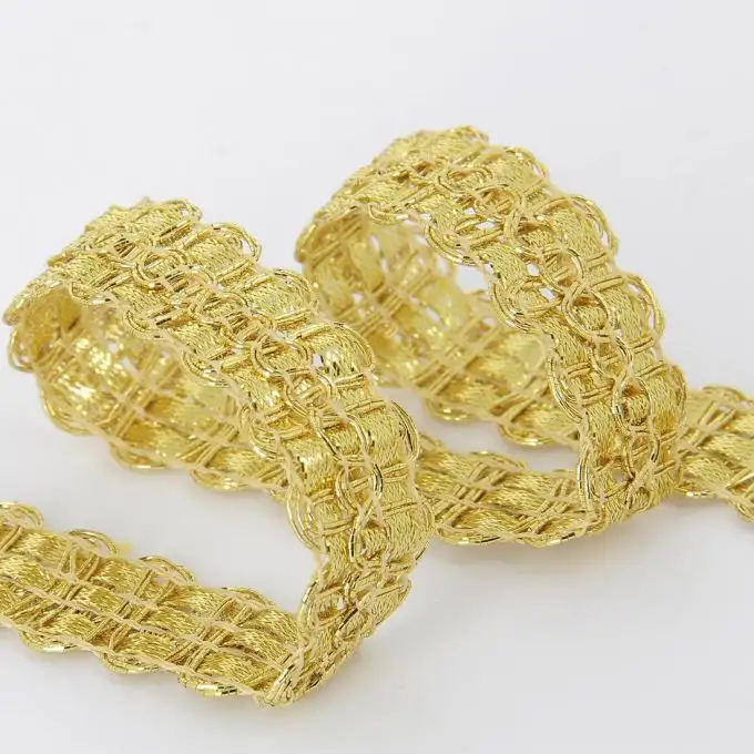 Galoncino intrecciato metallico oro 20 mm