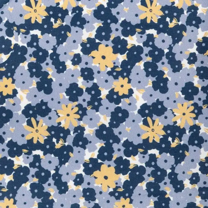 Campione fiori blu e gialli