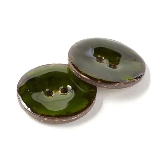 Pulsanti in cocco laccati Ø30mm - Verde