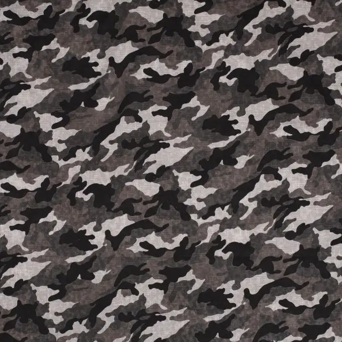 Tessuto tela di cotone motivo mimetico grigio