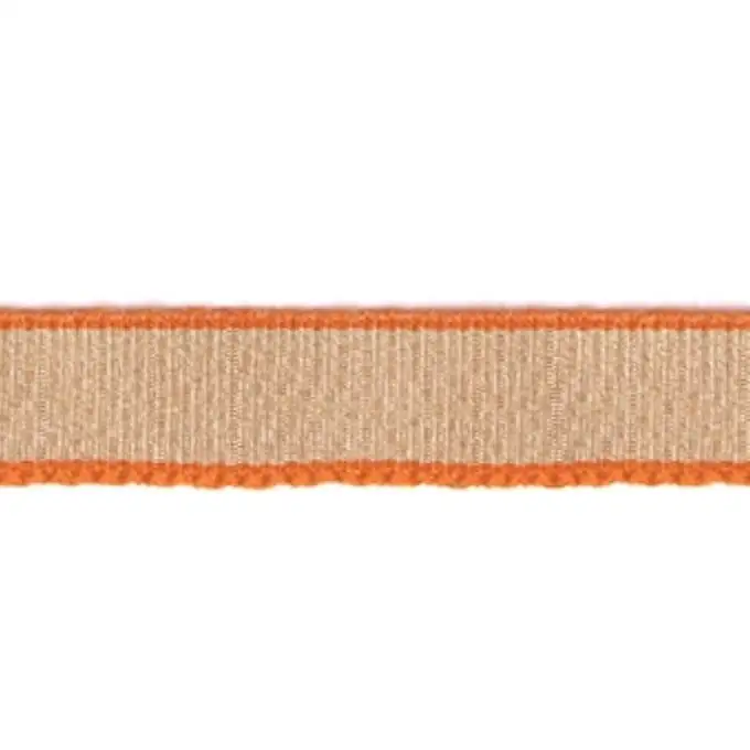 Nastro gros grain bordo geometrico arancione e iuta 10 mm