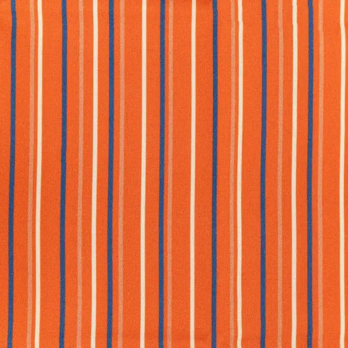 Campione strisce blu e ecru su fondo rosso