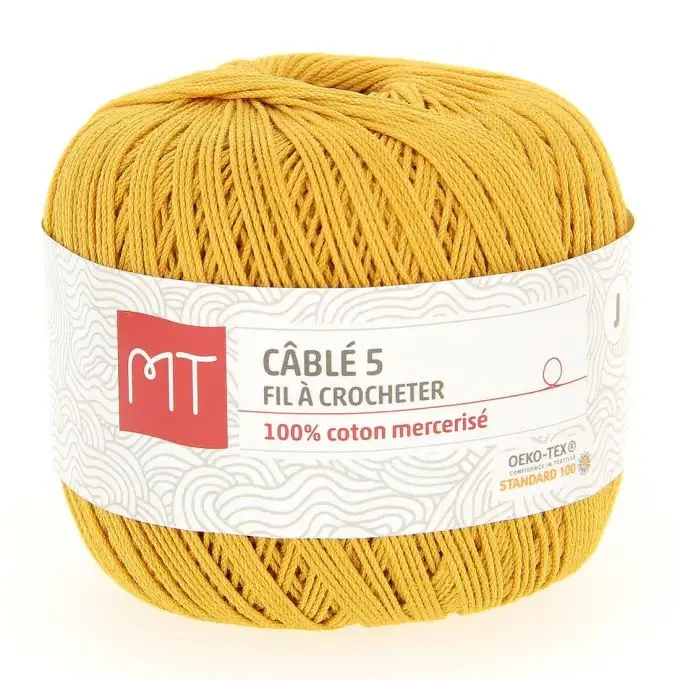 Fil à crocheter n5 giallo senape